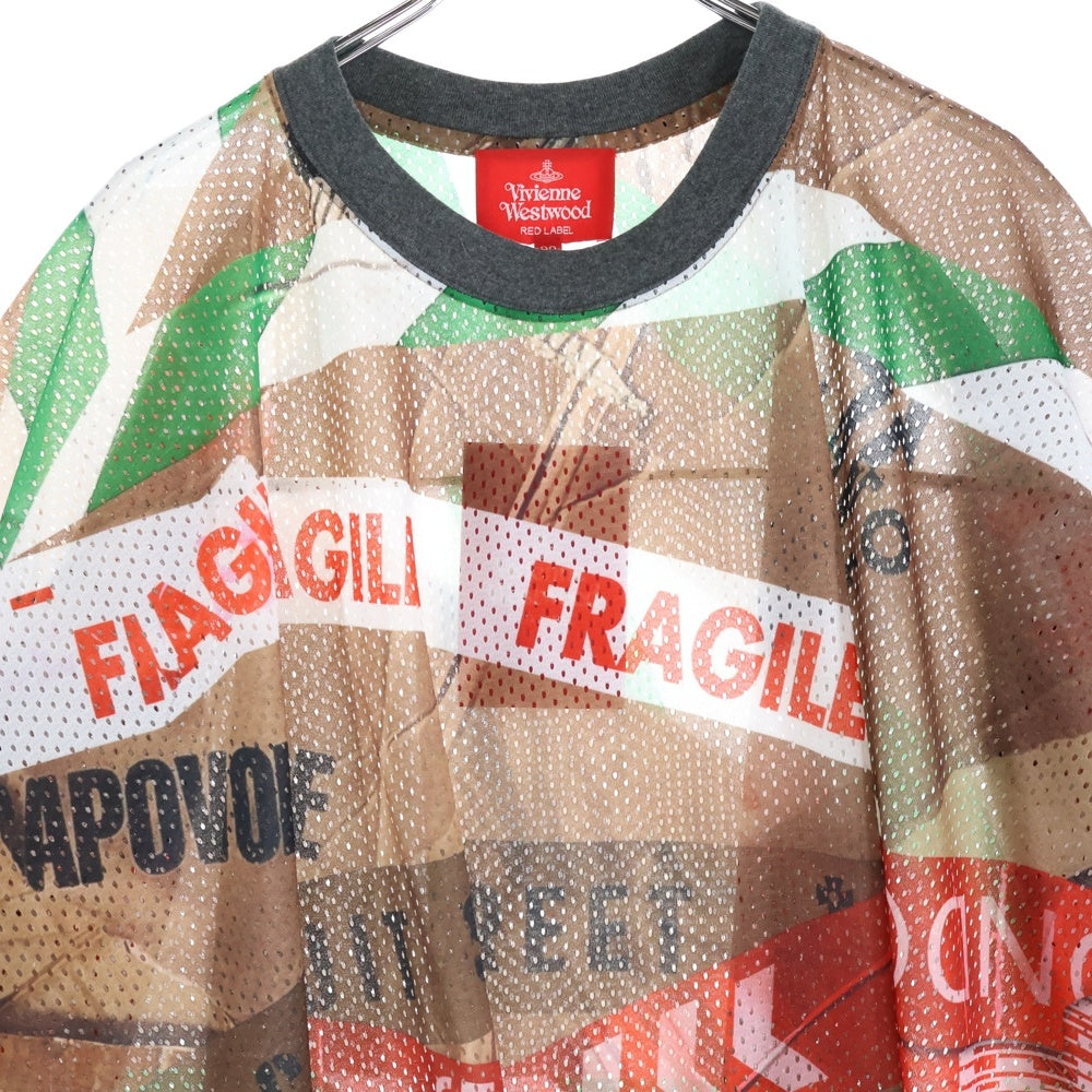 Vivienne Westwood(ヴィヴィアンウエストウッド) メッシュプリント総柄 クルーネック 半袖Tシャツ カットソー マルチカラー 16-12-341029-00