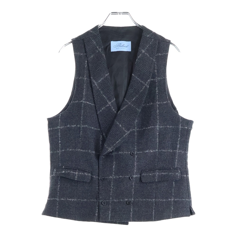 BELVEST(ベルベスト) ダブルブレスト ウール ジレベスト グレー