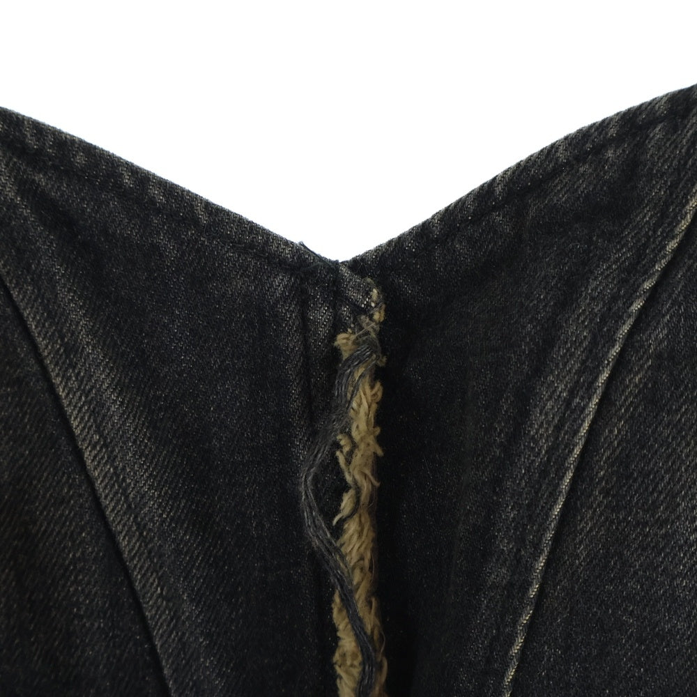 NO BRAND(ノーブランド) VIVAMUS DENIM LACE COMBI BUSTIER ヴィヴィアムス デニム レース キャミソール ブラック VM25SS-TS009 レディース