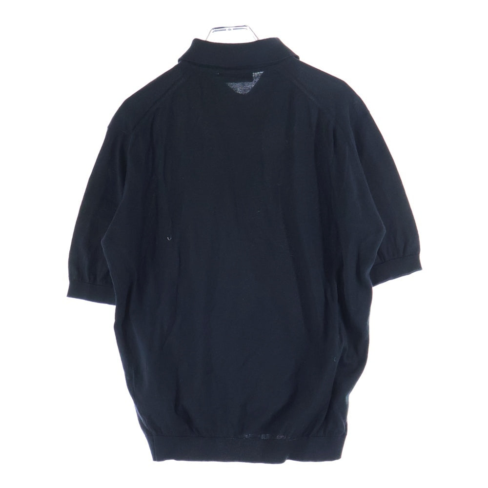JOHN SMEDLEY(ジョンスメドレー) イングランド製 ハーフボタン コットン 半袖ポロシャツ ブラック