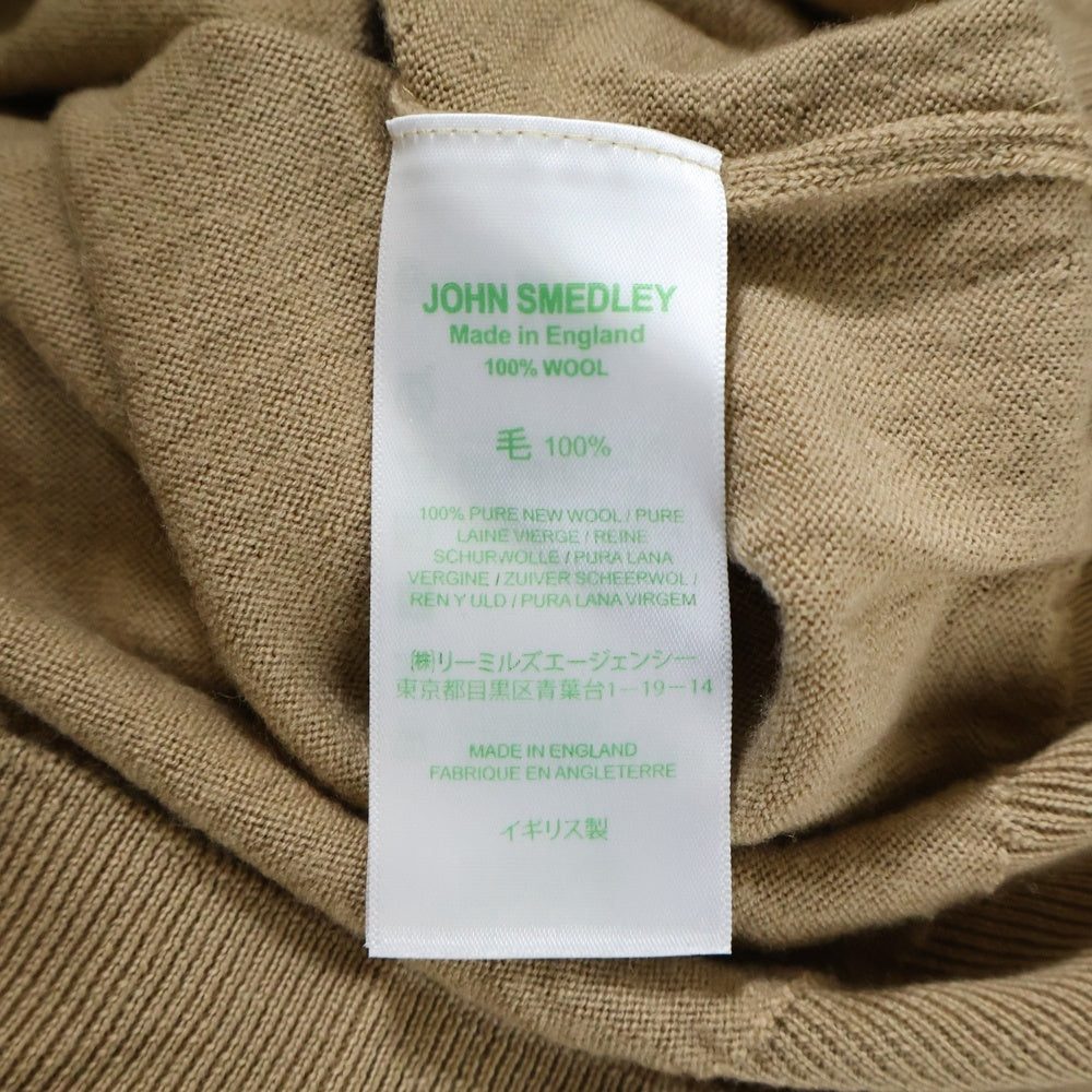 JOHN SMEDLEY(ジョンスメドレー) イングランド製 Vネック ウール 長袖ニット セーター ベージュ