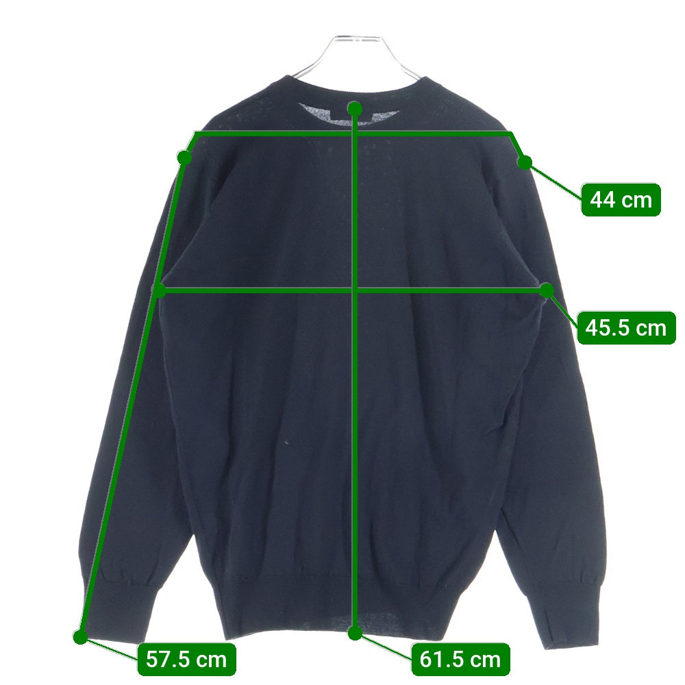 JOHN SMEDLEY(ジョンスメドレー) イングランド製 クルーネック ウール 長袖ニットセーター ブラック