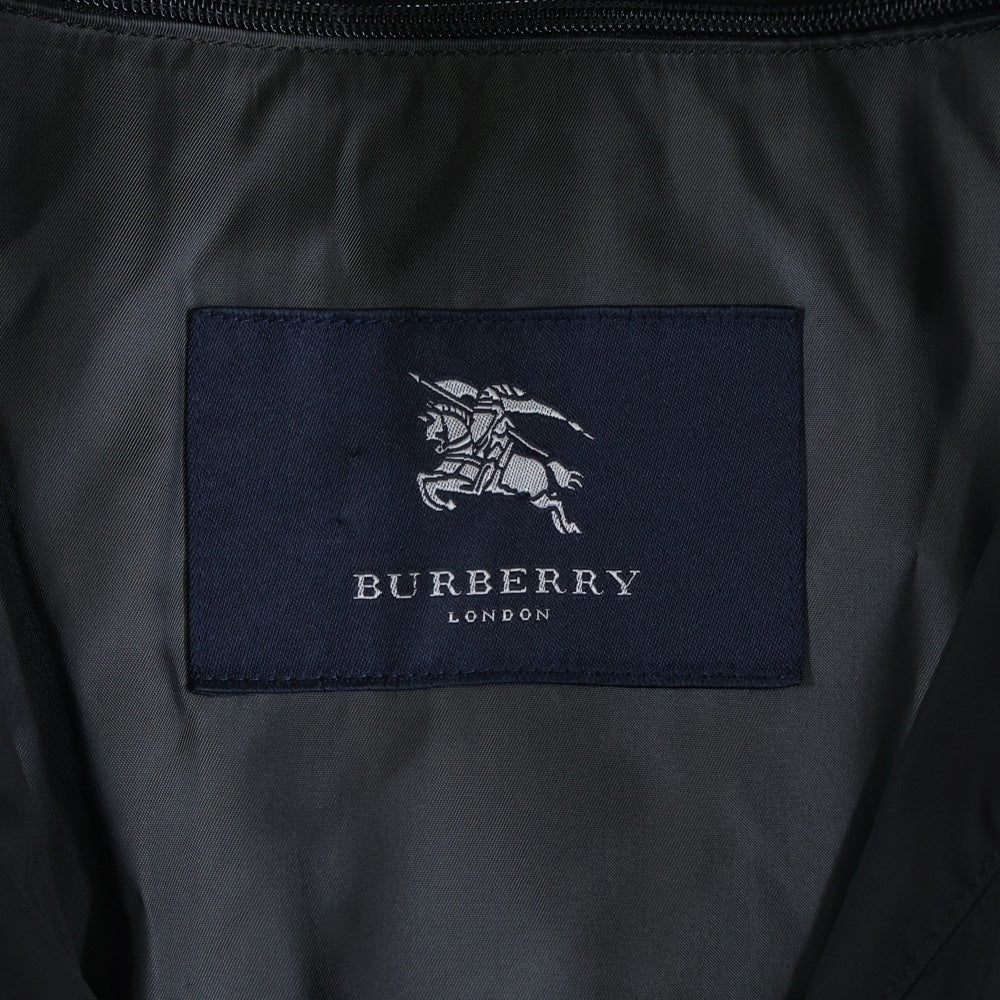 BURBERRY LONDON(バーバリーロンドン) ノバチェック柄ライナー付き ジップアップ ロングコート ブラック BBN24-718-09