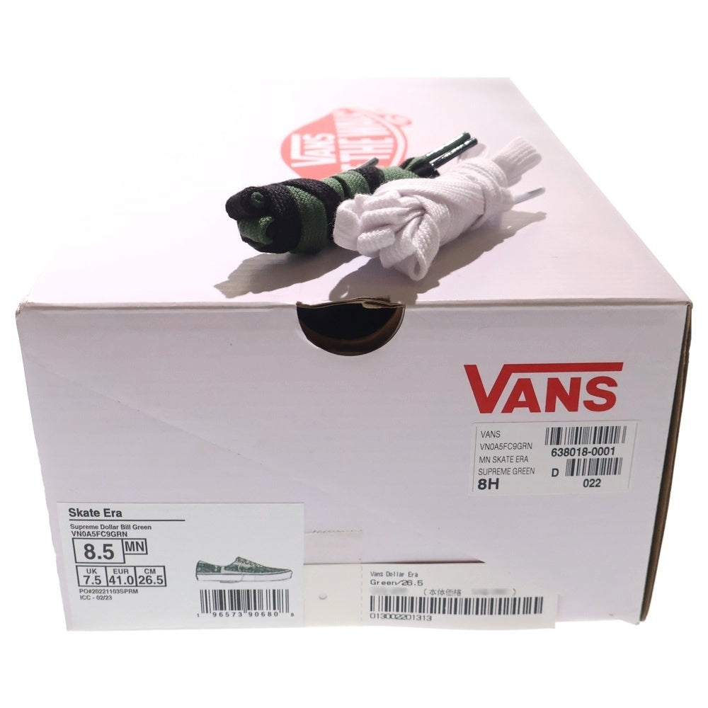 SUPREME(シュプリーム) 23SS ×Vans Dollar Era ヴァンズ ダラー総柄 ローカットスニーカー グリーン US8.5/26.5cm VN0A5FC9GRN