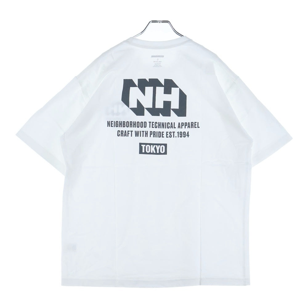 NEIGHBORHOOD(ネイバーフッド) 24SS NH . TEE SS-18 ロゴプリント クルーネック 半袖Tシャツ カットソー ホワイト 241PCNH-ST18