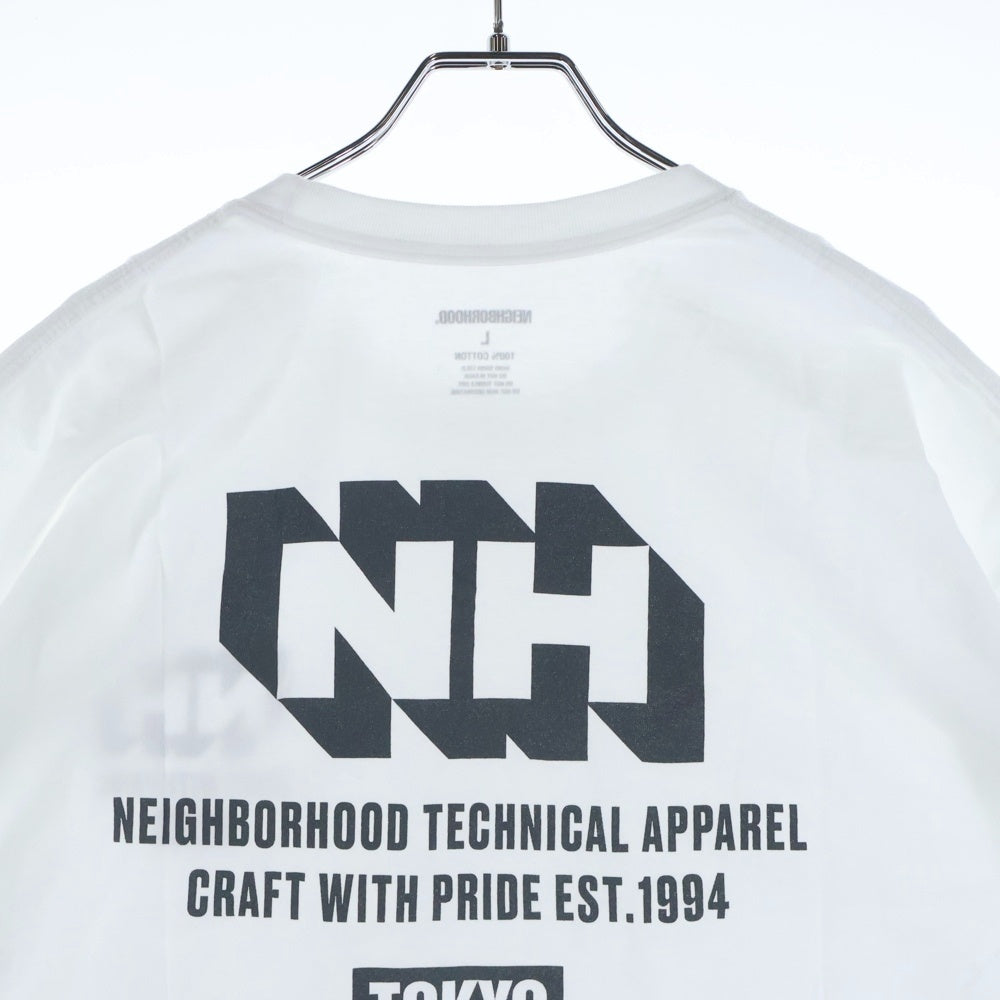 NEIGHBORHOOD(ネイバーフッド) 24SS NH . TEE SS-18 ロゴプリント クルーネック 半袖Tシャツ カットソー ホワイト 241PCNH-ST18