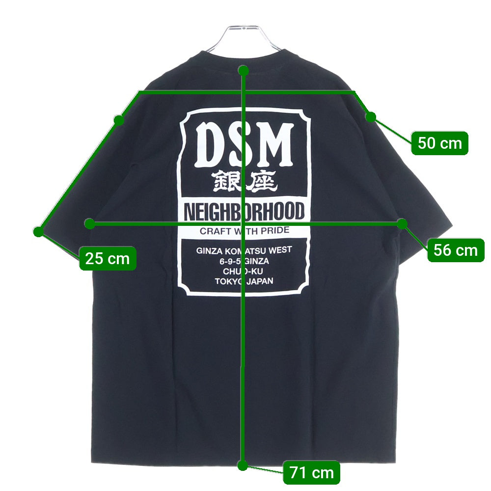 NEIGHBORHOOD(ネイバーフッド) 25SS DSMG NH TEE SS ドーバーストリートマーケット 銀座限定 半袖Tシャツ カットソー ブラック 251PCNH-ST05S