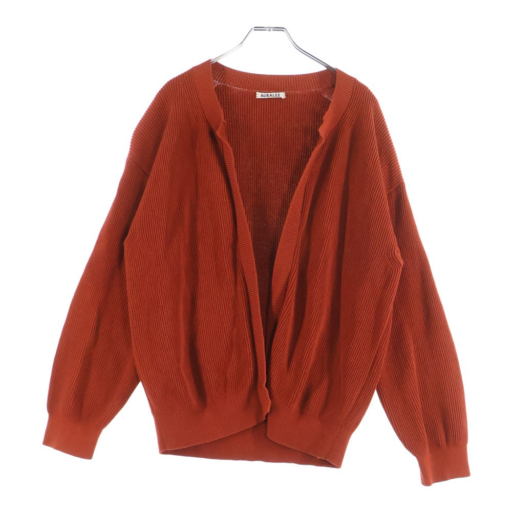 AURALEE(オーラリー) SUPER HARD TWIST RIB KNIT CARDIGAN ツイストリブ 長袖カーディガン オレンジ A8SC01TR