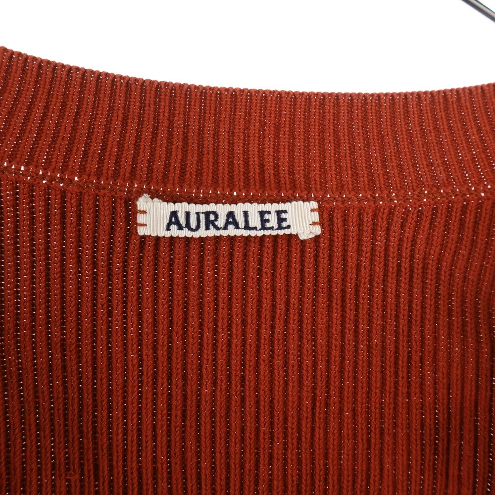 AURALEE(オーラリー) SUPER HARD TWIST RIB KNIT CARDIGAN ツイストリブ 長袖カーディガン オレンジ A8SC01TR
