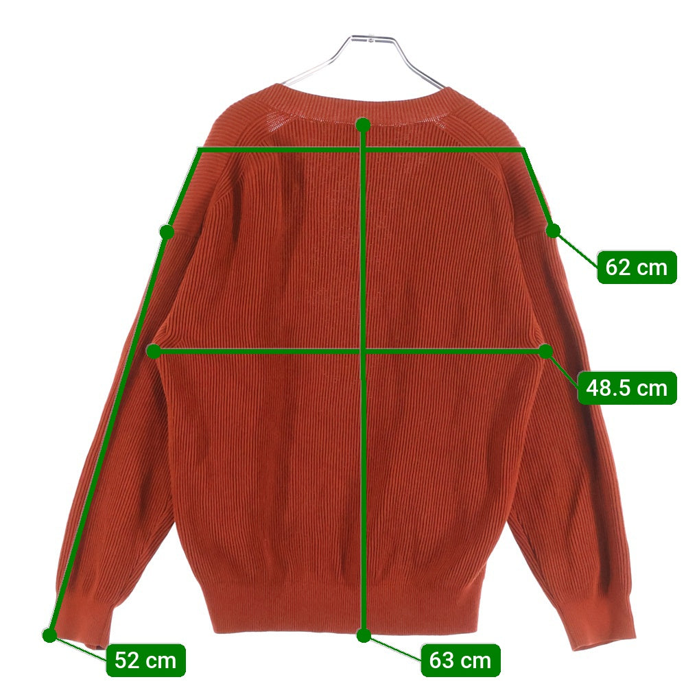AURALEE(オーラリー) SUPER HARD TWIST RIB KNIT CARDIGAN ツイストリブ 長袖カーディガン オレンジ A8SC01TR