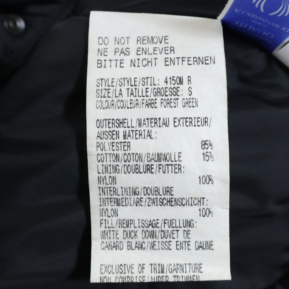 CANADA GOOSE(カナダグース) MONTREAL VEST モントリオールベスト ジップアップ ダウンベスト グリーン 4150M