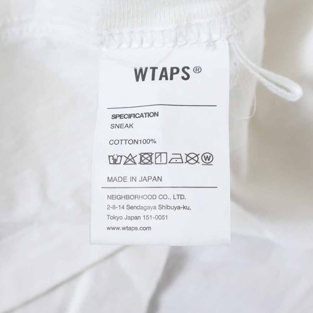 WTAPS(ダブルタップス) サークルロゴプリント クルーネック 長袖Tシャツ カットソー ホワイト