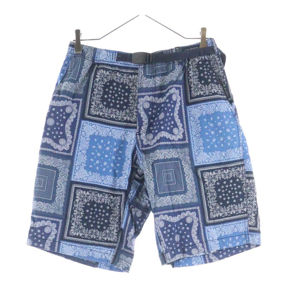 GRAMICCI(グラミチ) バンダナ柄 ジップフライ コットン ハーフパンツ ネイビー/ブルー GMP-21S020