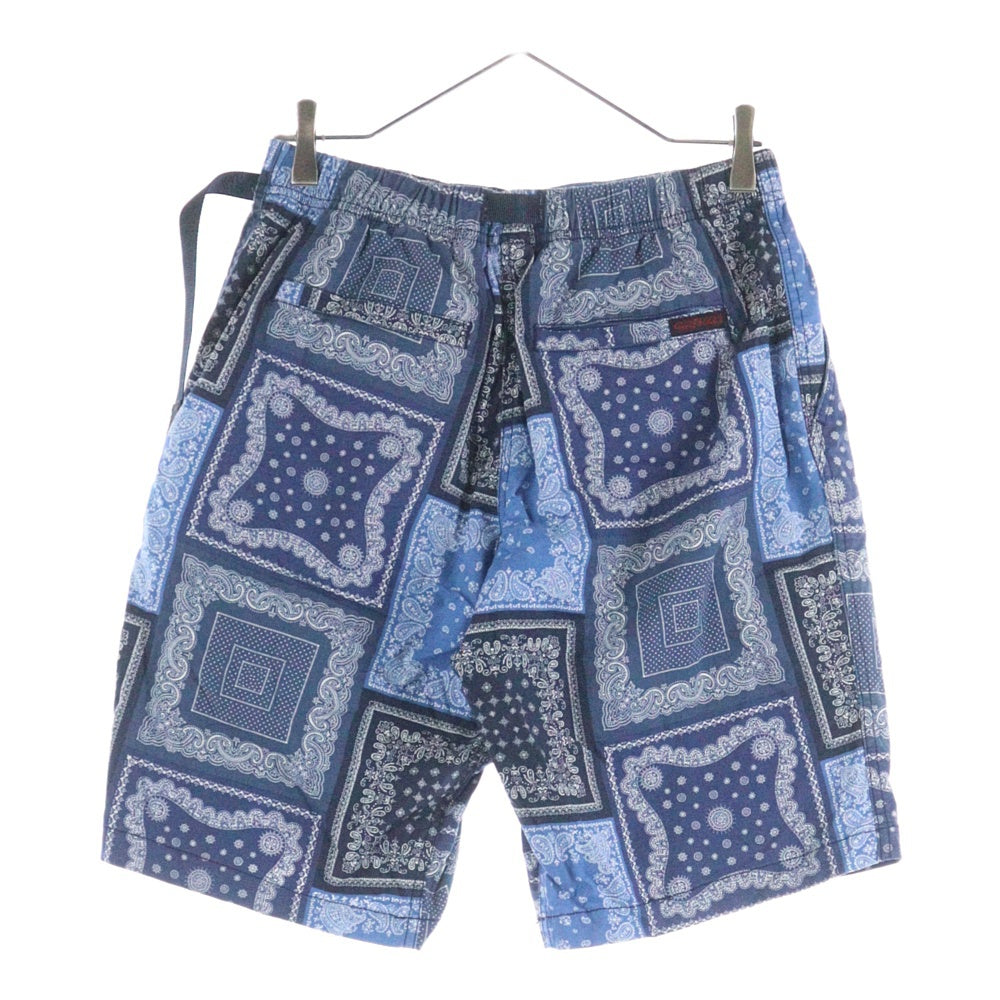 GRAMICCI(グラミチ) バンダナ柄 ジップフライ コットン ハーフパンツ ネイビー/ブルー GMP-21S020
