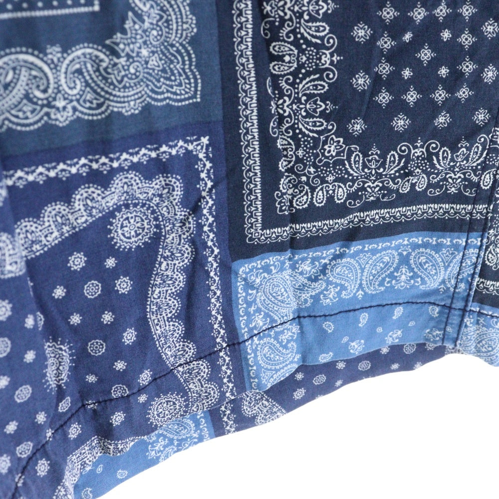 GRAMICCI(グラミチ) バンダナ柄 ジップフライ コットン ハーフパンツ ネイビー/ブルー GMP-21S020