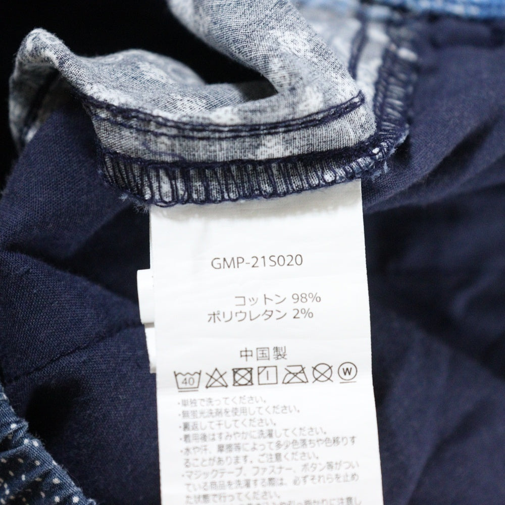 GRAMICCI(グラミチ) バンダナ柄 ジップフライ コットン ハーフパンツ ネイビー/ブルー GMP-21S020