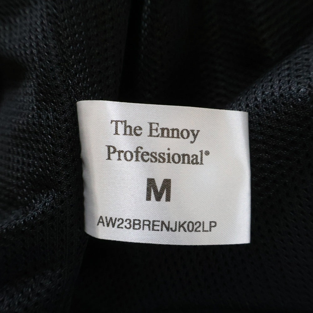 The Ennoy Professional(エンノイプロフェッショナル) 23AW NYLON TRUCK SUIT JACKET ロゴ刺繍 ジップアップ トラックスーツ ブラック AW23BRENJK02LP