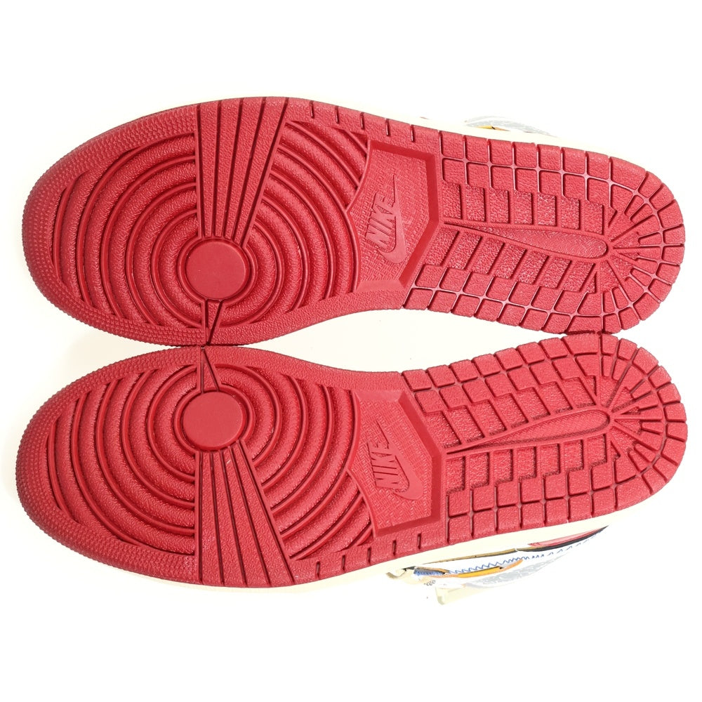 NIKE(ナイキ) ×UNION AIR JORDAN 1 RETRO HI NRG ユニオン エアジョーダン1 レトロ ハイカットスニーカー ホワイト/レッド US10/28.0cm BV1300-106