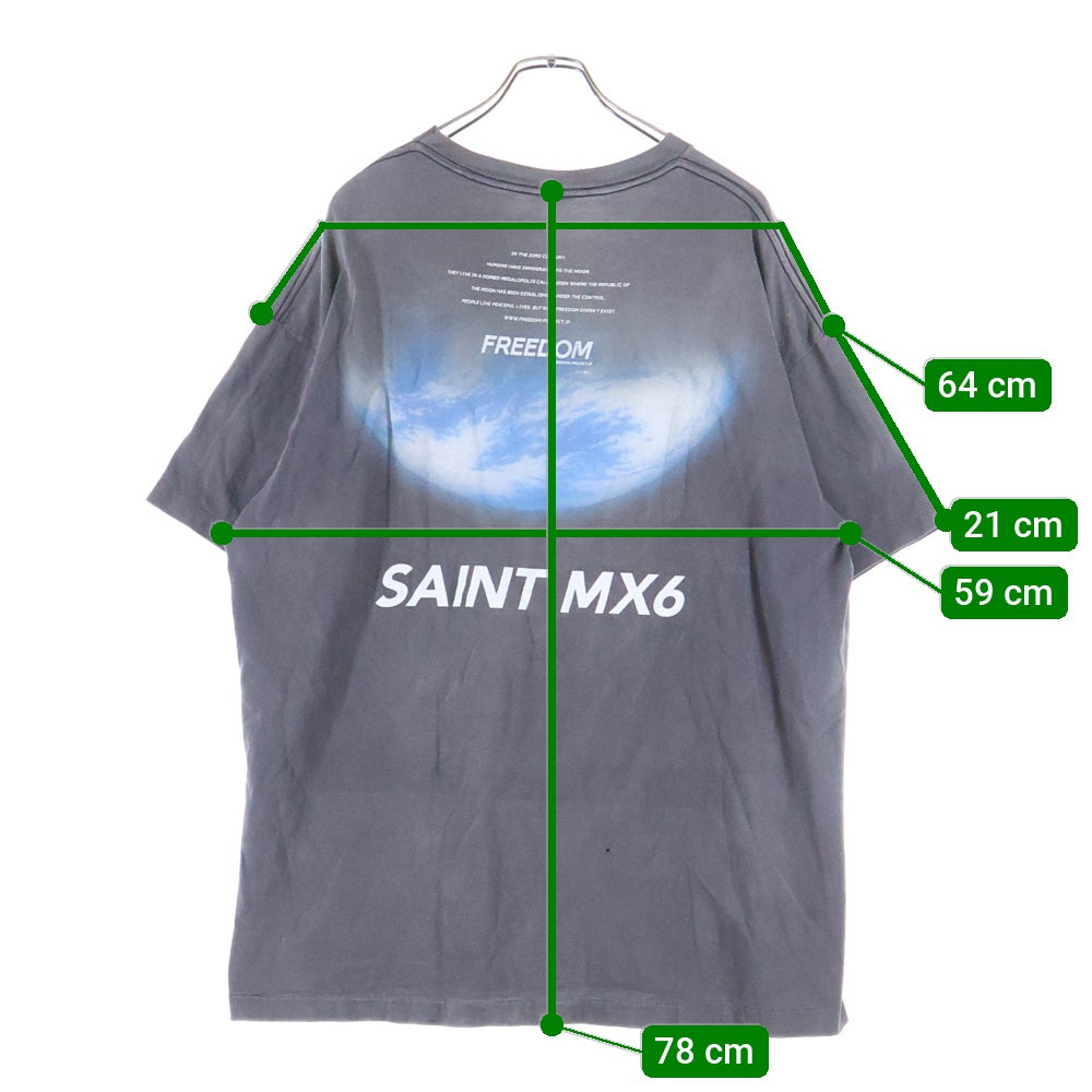 SAINT MICHAEL(セントマイケル) FD-SS TEE FREEDOM フロントプリント 半袖Tシャツ カットソー ブラック