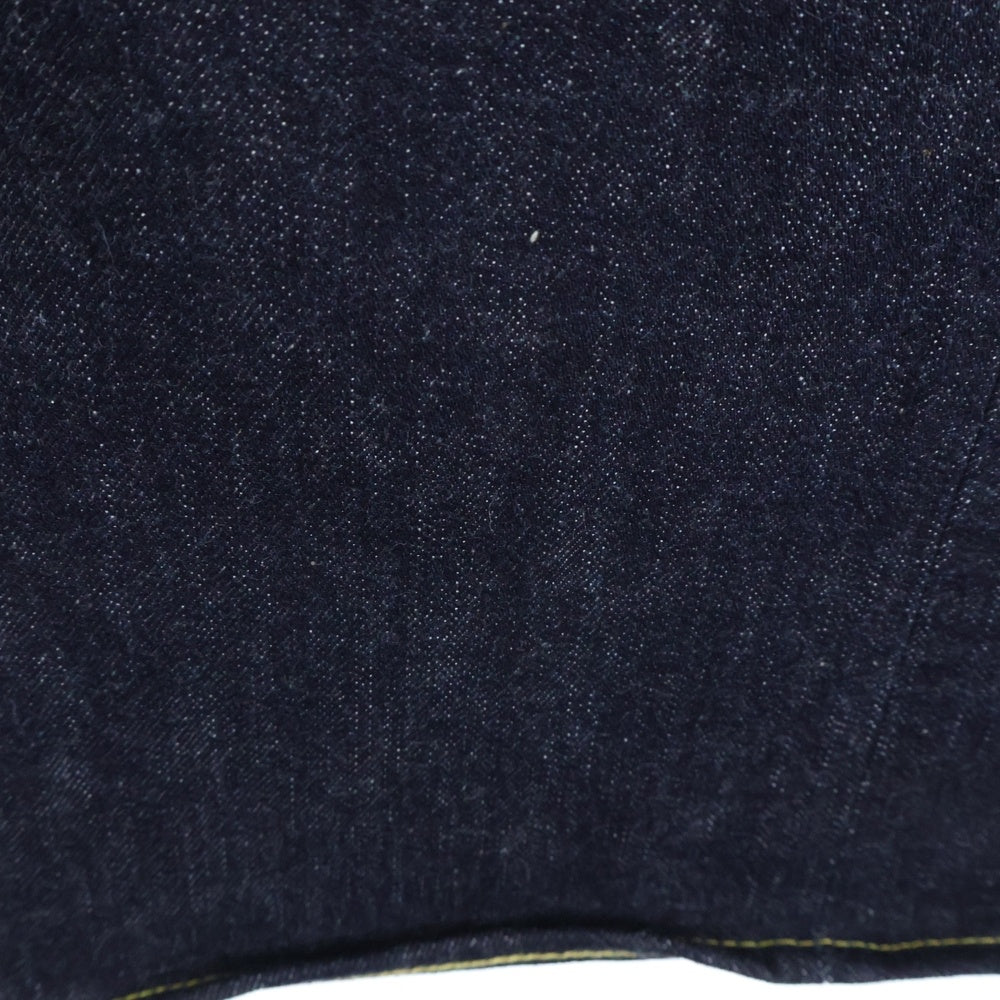 KAPITAL(キャピタル) 赤耳 レザーパッチ付き ボタンフライ ストレート デニムパンツ インディゴ