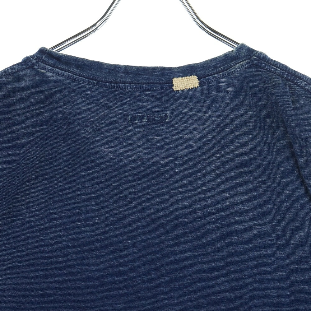KAPITAL(キャピタル) BORO 刺し子ポケット クルーネック 半袖Tシャツ カットソー インディゴ