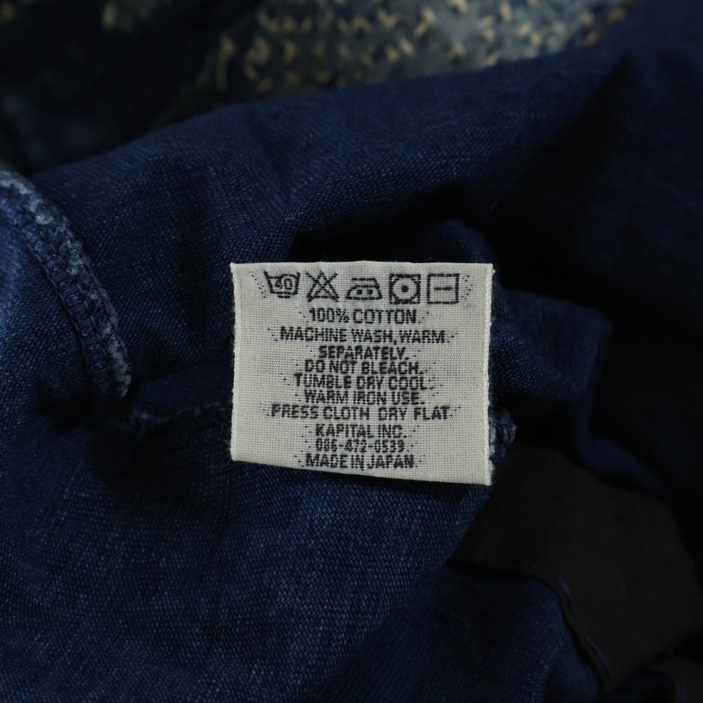 KAPITAL(キャピタル) BORO 刺し子ポケット クルーネック 半袖Tシャツ カットソー インディゴ