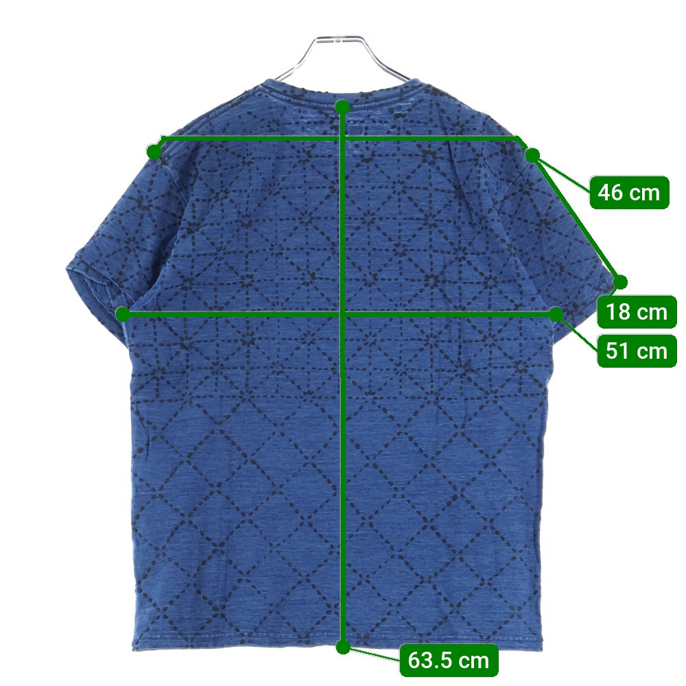 KAPITAL(キャピタル) BORO 道着 刺し子 天竺 クルーネック 半袖Tシャツ カットソー インディゴ K0R708SC06