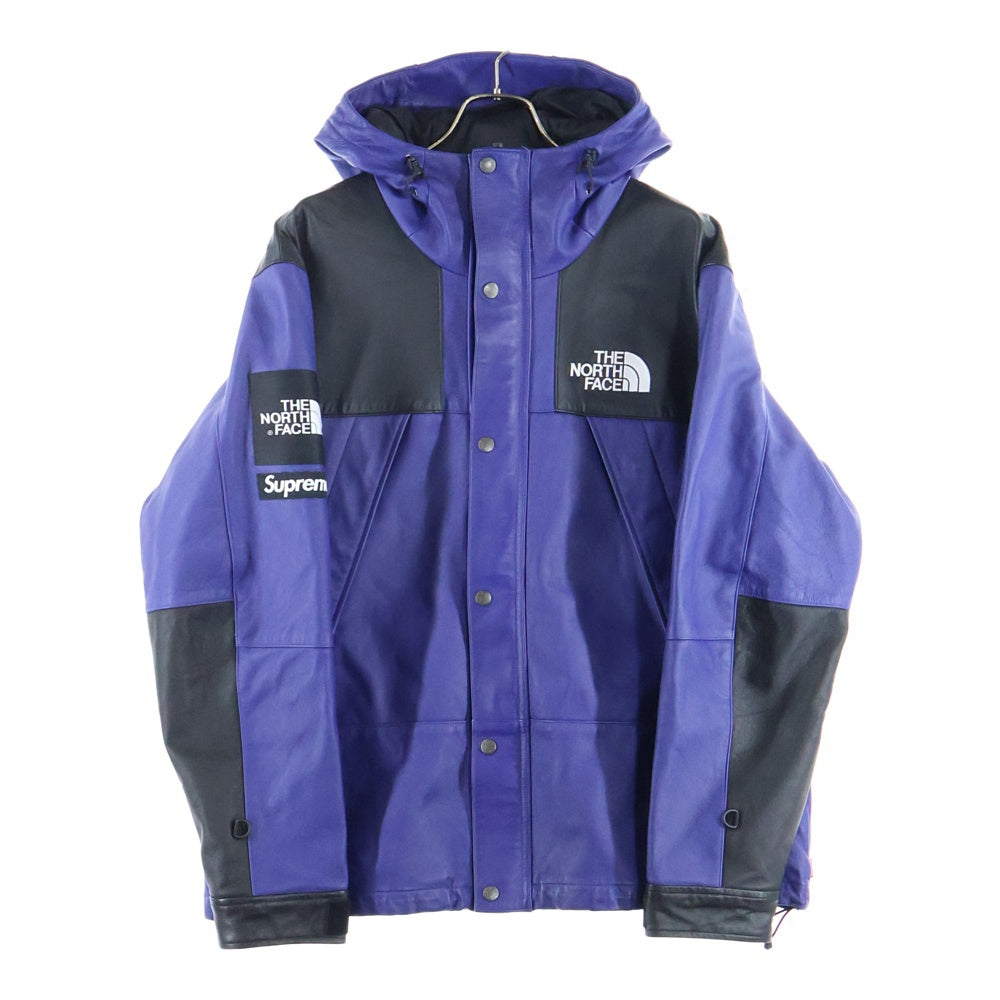 SUPREME(シュプリーム) 18AW × THE NORTH FACE Leather Mountain Jacket NF0A3VJ8 ザノースフェイス レザーマウンテンジャケット ブルー/ブラック