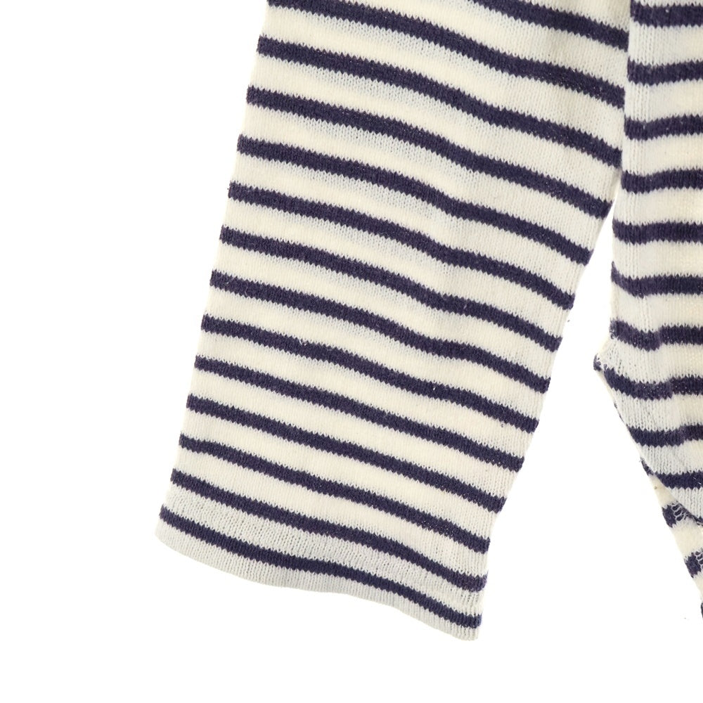 JUNYA WATANABE COMME des GARCONS(ジュンヤワタナベ コムデギャルソン) フロントポケット付 ボーダー コットン長袖Tシャツ ホワイト/パープル WL-T016
