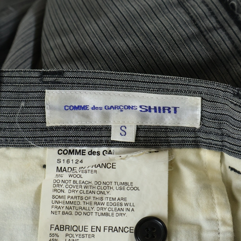 COMME des GARCONS SHIRT(コムデギャルソンシャツ) ウールコールストライプ ジップフライ ストレートパンツ ブラック
