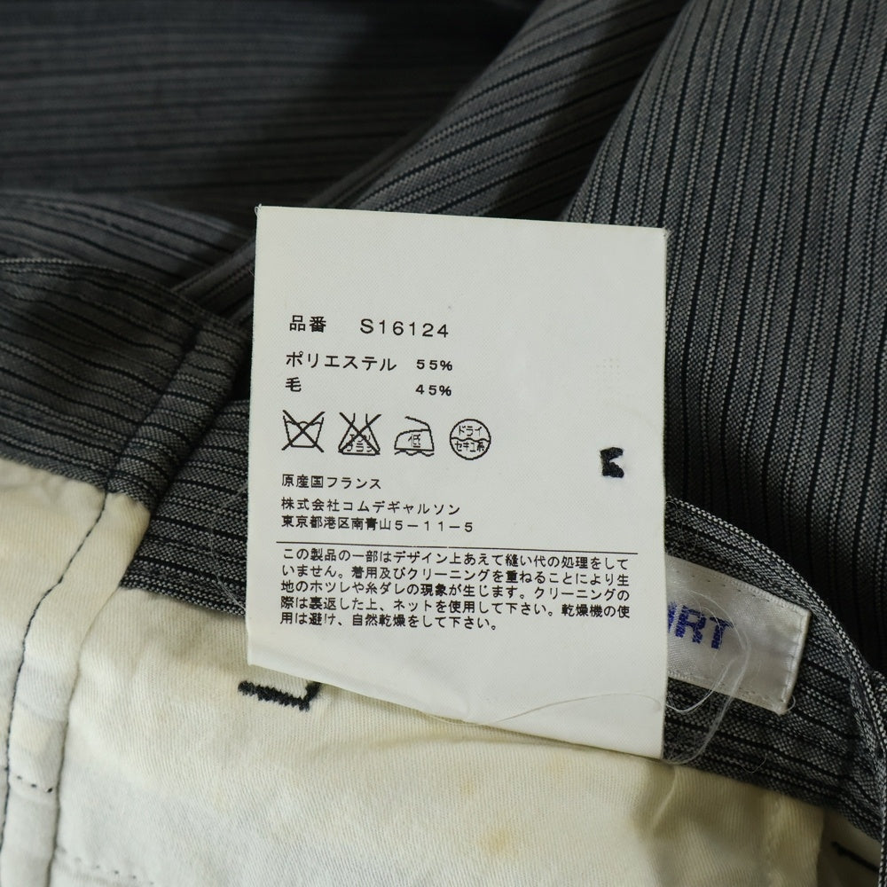 COMME des GARCONS SHIRT(コムデギャルソンシャツ) ウールコールストライプ ジップフライ ストレートパンツ ブラック