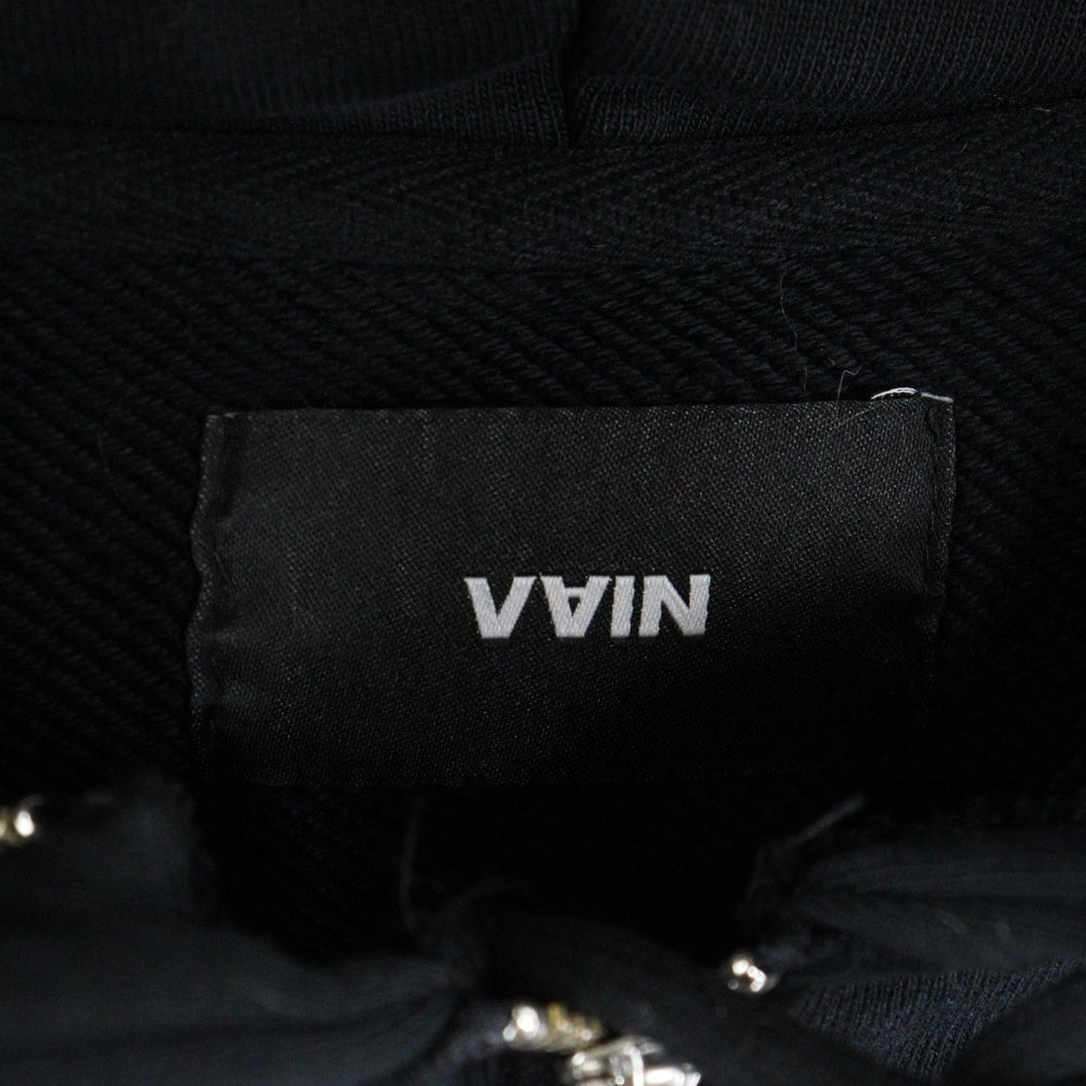 VAIN(ヴァイン) THREE ZIP HOODIE 3ジップ ロゴ刺繍 フーディー パーカー ブラック 01259
