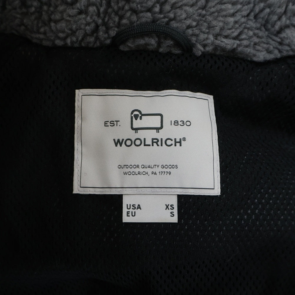 WOOLRICH(ウールリッチ) フロントロゴ ジップアップ フリースジャケット グレー/ブラック WJOU0075EC