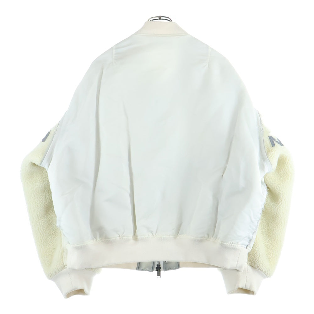 DISCOVERED(ディスカバード) BOA SLEEVE MA-1 フリース切替 ジップアップ ボンバージャケット ホワイト DC-AW22-BL-03