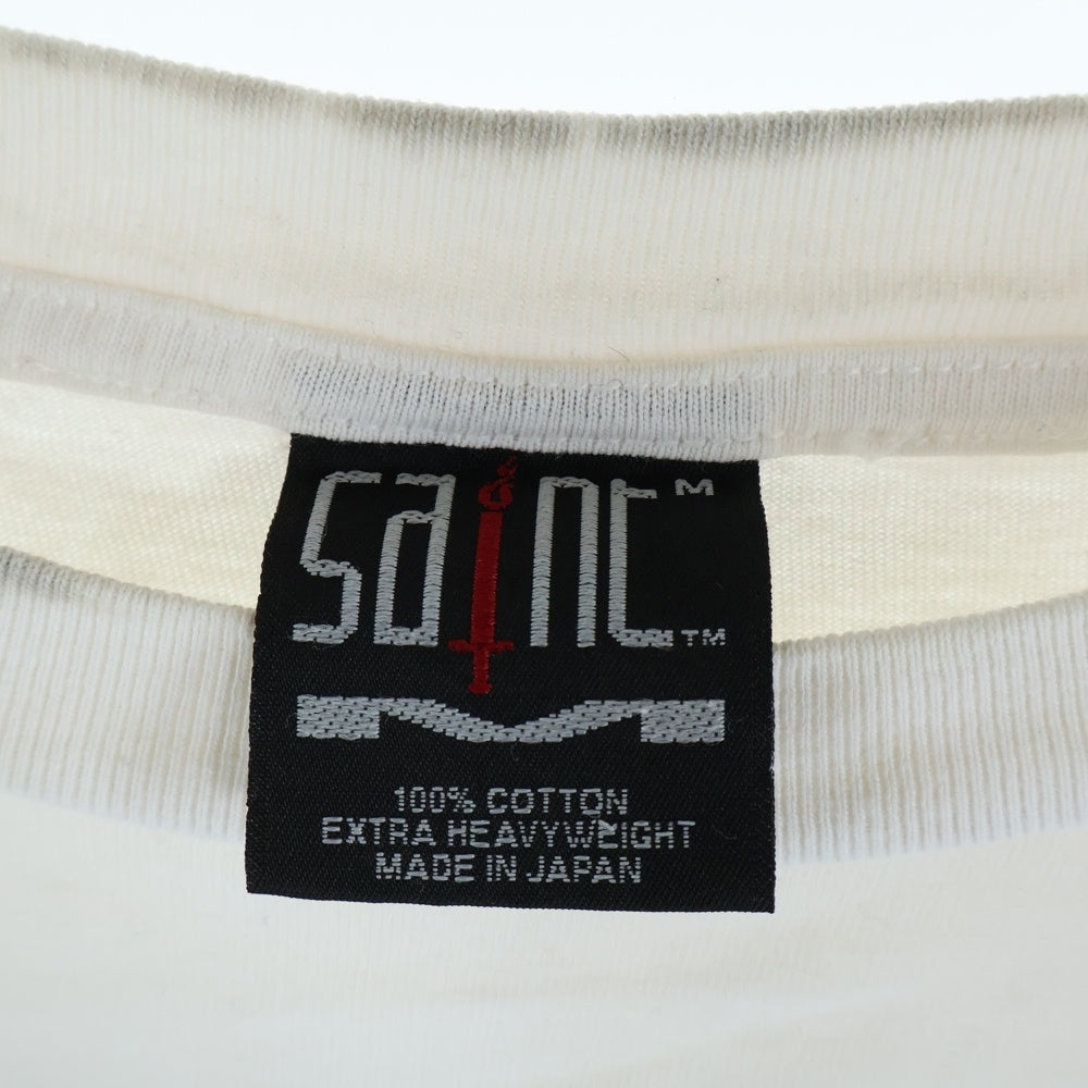 SAINT MICHAEL(セントマイケル) 21AW LS Tee W.I.H フロントプリント クルーネック 長袖Tシャツ ロングスリーブ ホワイト SM-A21-0000-021