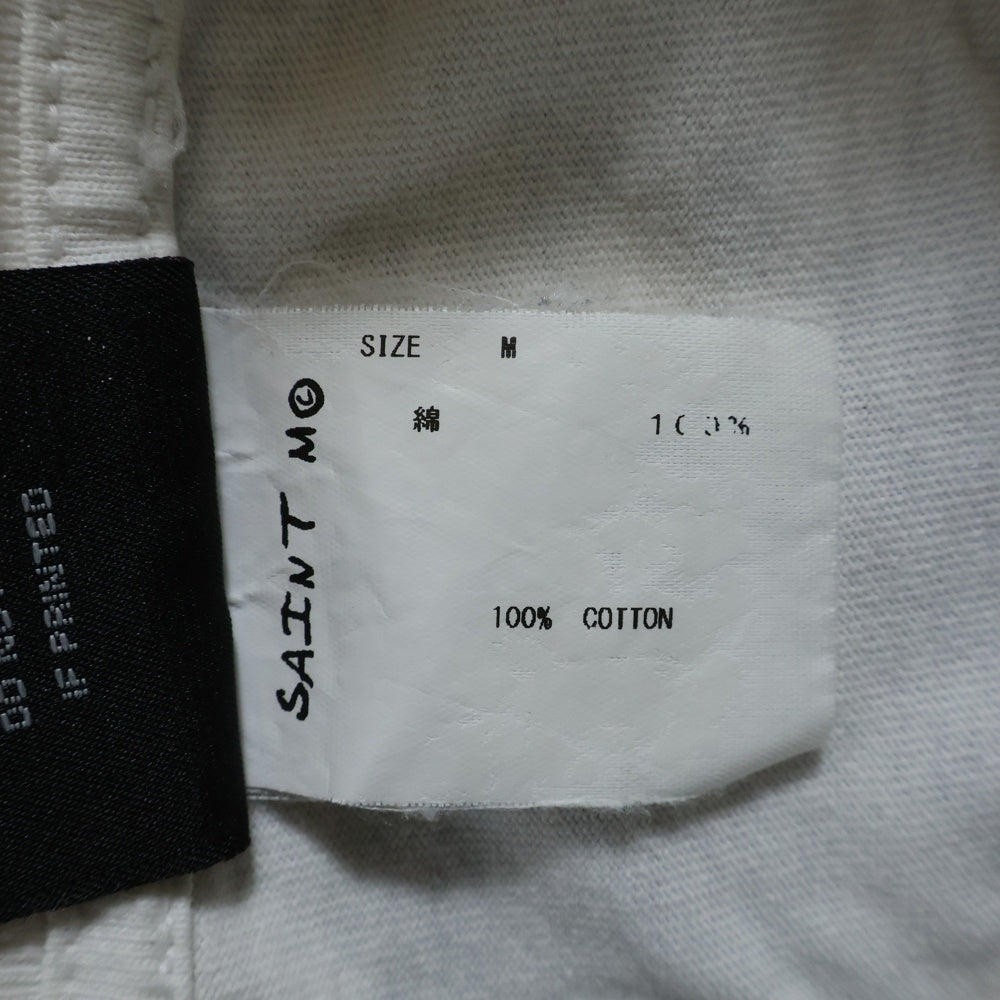 SAINT MICHAEL(セントマイケル) 21AW LS Tee W.I.H フロントプリント クルーネック 長袖Tシャツ ロングスリーブ ホワイト SM-A21-0000-021