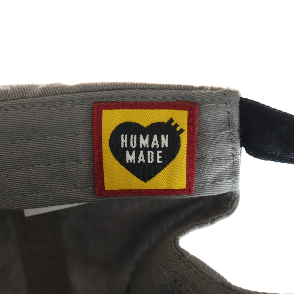HUMAN MADE(ヒューマンメイド) 6PANEL TWILL CAP バイカラー ハートロゴ ツイルキャップ 帽子 グレー/ブラック HM30GD069