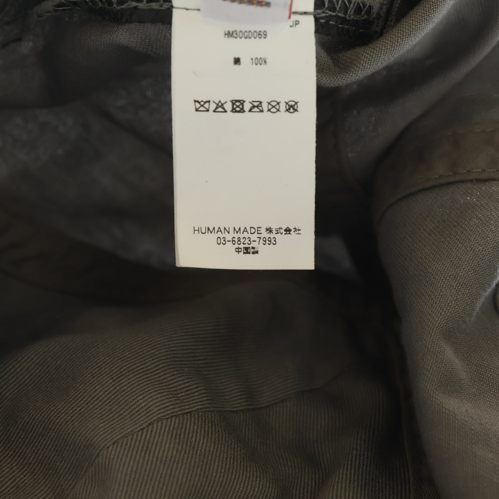 HUMAN MADE(ヒューマンメイド) 6PANEL TWILL CAP バイカラー ハートロゴ ツイルキャップ 帽子 グレー/ブラック HM30GD069