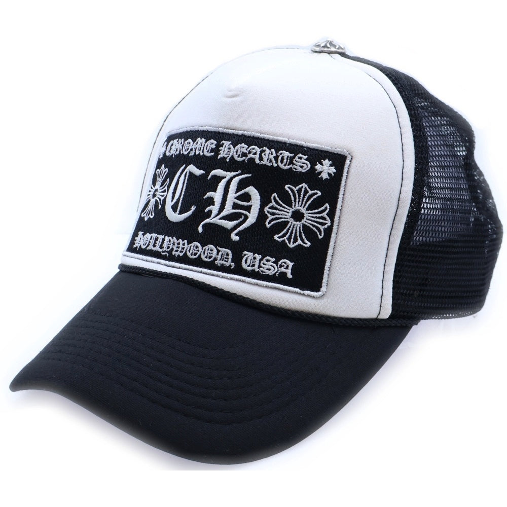 CHROME HEARTS(クロムハーツ) TRUCKER CAP CHパッチメッシュトラッカーキャップ クロスボール付 帽子 ホワイト/ブラック