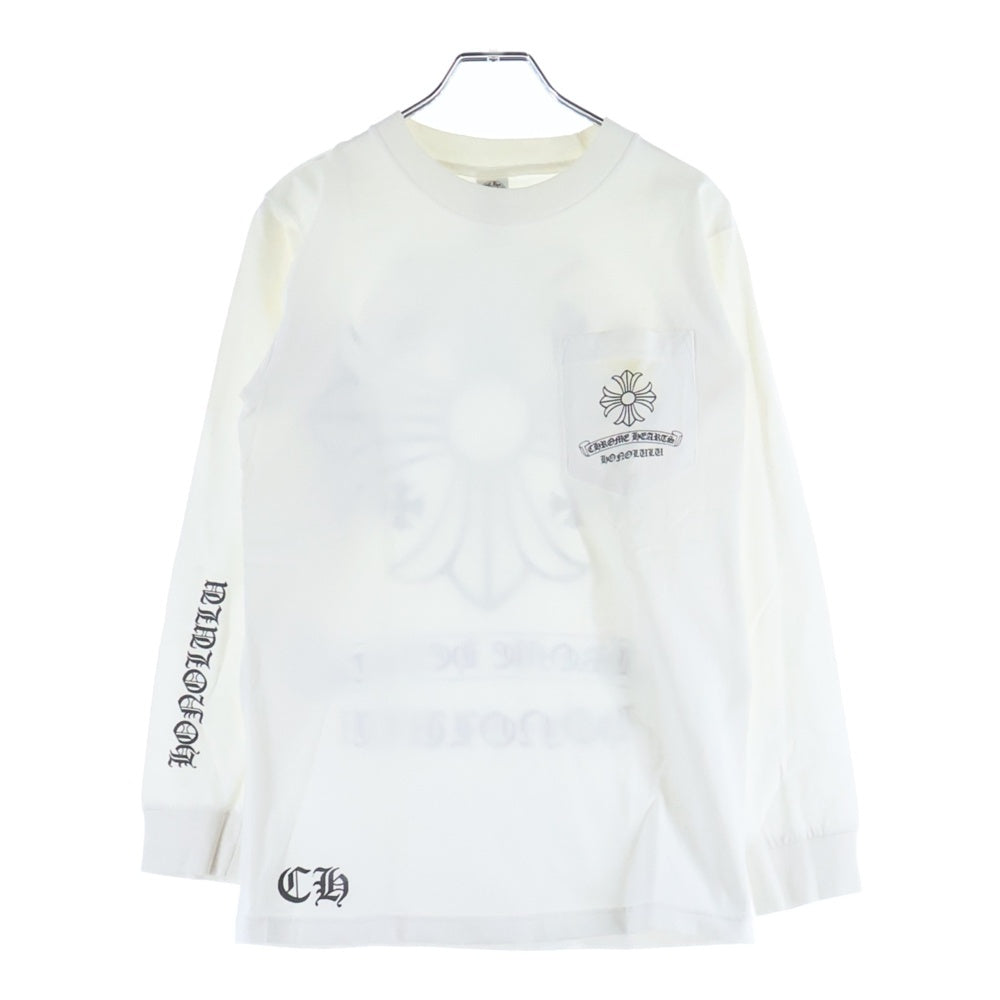 CHROME HEARTS(クロムハーツ) OLD Honolulu CH PLS L/S TEE オールド ホノルル限定 バッグCHプラス 長袖Tシャツ ロングスリーブカットソー ホワイト