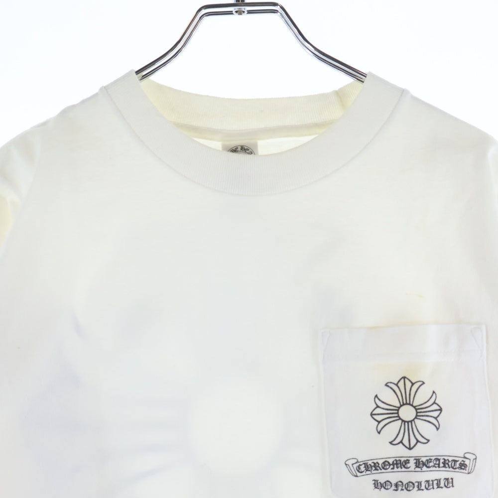 CHROME HEARTS(クロムハーツ) OLD Honolulu CH PLS L/S TEE オールド ホノルル限定 バッグCHプラス 長袖Tシャツ ロングスリーブカットソー ホワイト
