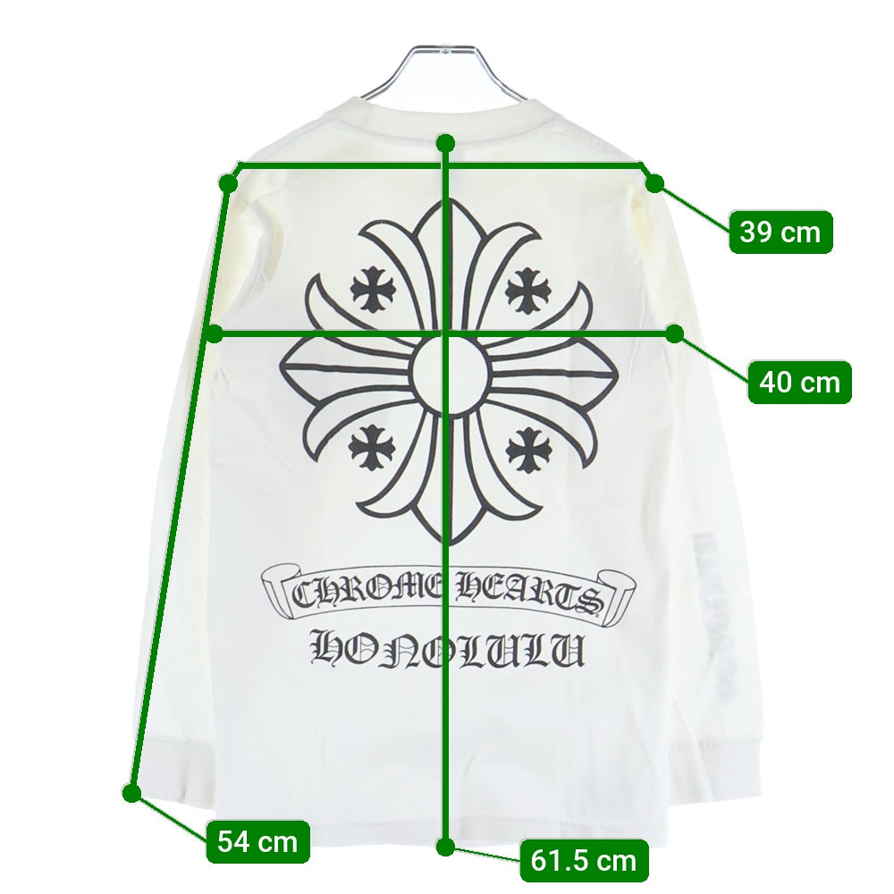 CHROME HEARTS(クロムハーツ) OLD Honolulu CH PLS L/S TEE オールド ホノルル限定 バッグCHプラス 長袖Tシャツ ロングスリーブカットソー ホワイト