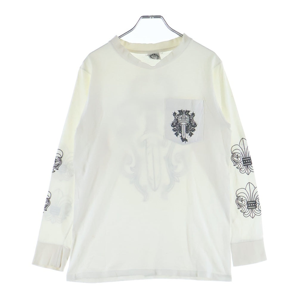 CHROME HEARTS(クロムハーツ) OLD Dagger Tee オールド ダガーロゴプリント 長袖Tシャツ ホワイト