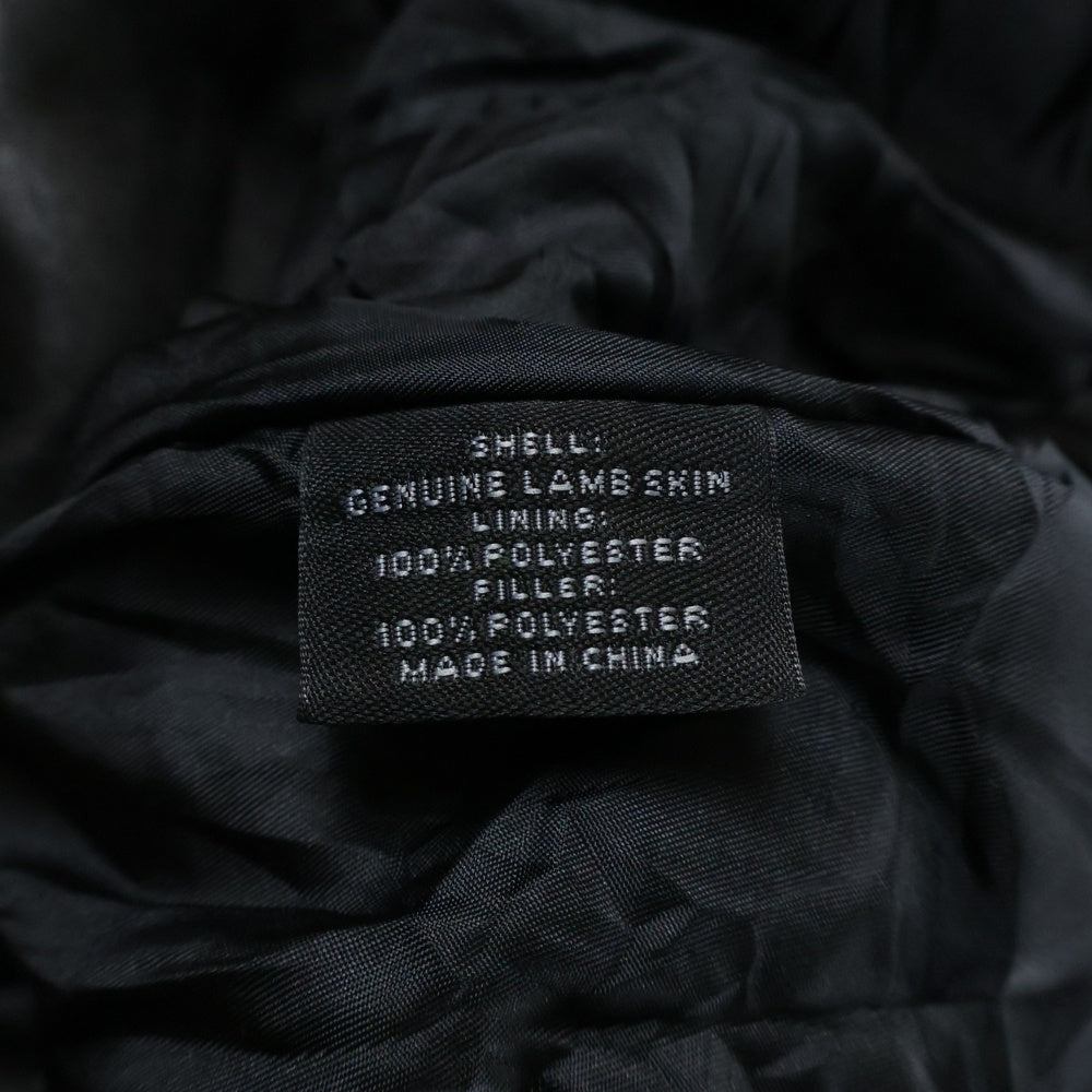 NO BRAND(ノーブランド) ROUNDTREE&YORKE ラムスキン ジップアップ レザージャケット ブラック