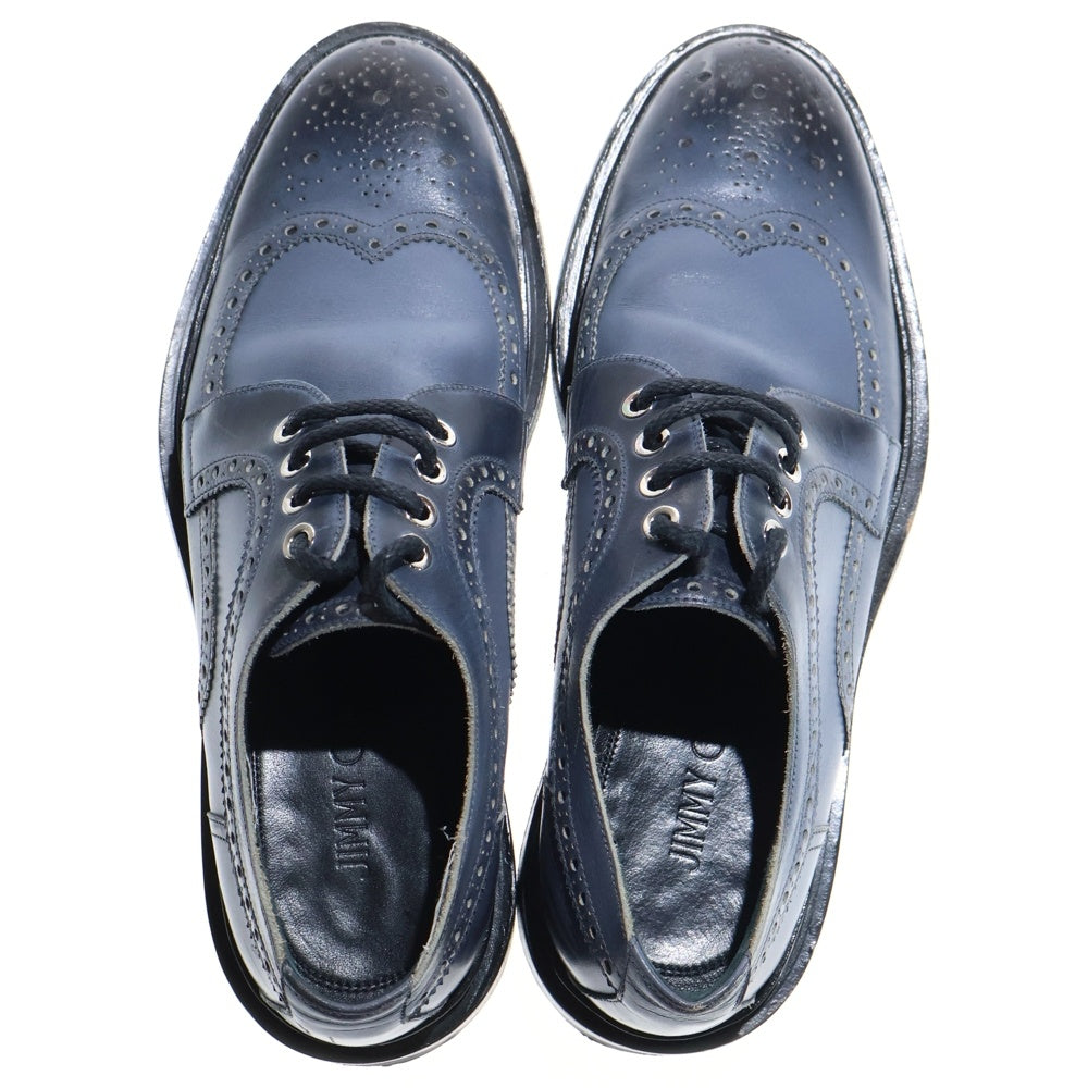 JIMMY CHOO(ジミーチュウ) ウィングチップ レザー ドレスシューズ ブルー/ブラック