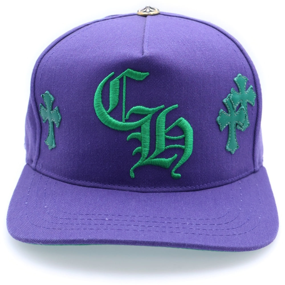 CHROME HEARTS(クロムハーツ) Trucker Cap クロスパッチ CH刺繍 トラッカーキャップ 帽子 パープル/グリーン