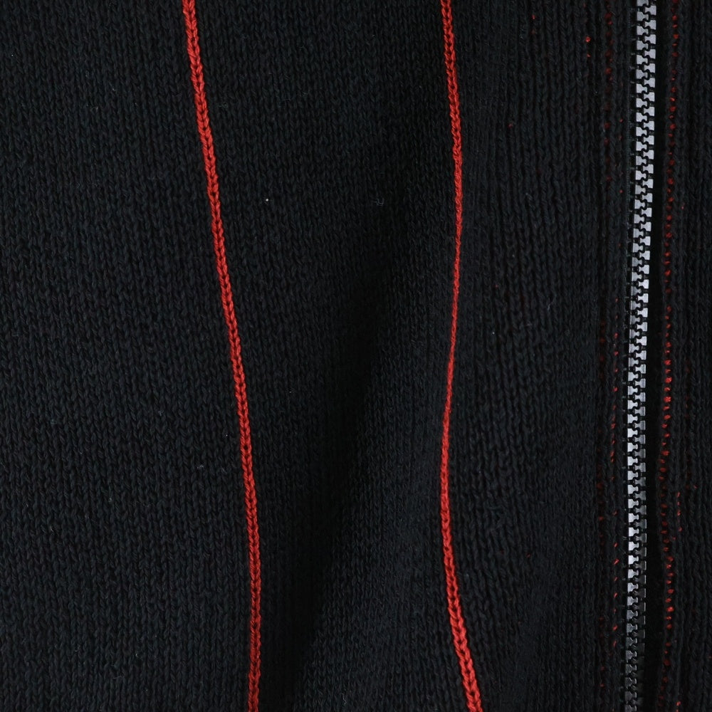 SUPREME(シュプリーム) 23SS Pinstripe Varsity Zip Up Sweater ピンストライプ バーシティ ジップアップ 長袖セーター ブラック/レッド