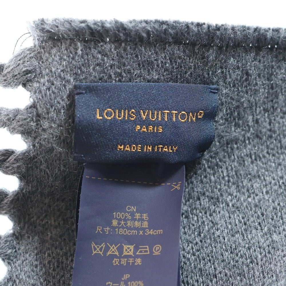 LOUIS VUITTON(ルイヴィトン) オール アバウト モノグラム ウールマフラー ブラック/グレー M79225 レディース