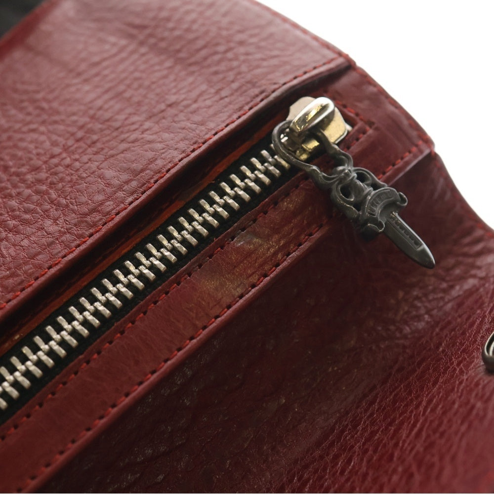 CHROME HEARTS(クロムハーツ) WAVE ウェーブ レザーウォレット 財布 レッド BCA374
