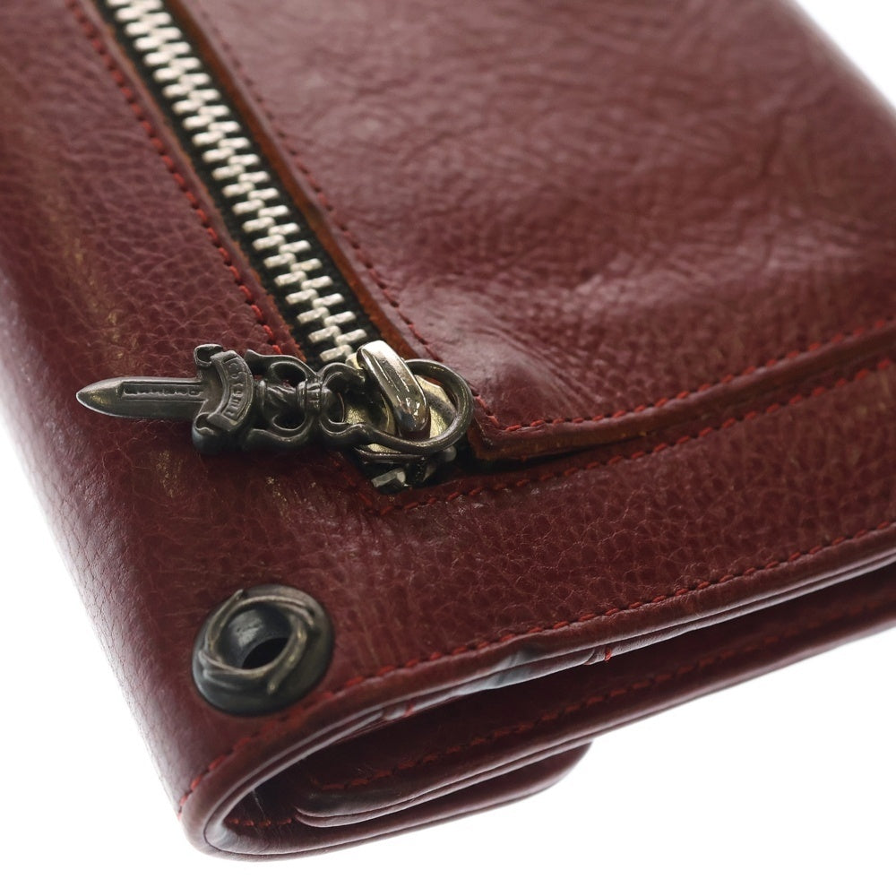 CHROME HEARTS(クロムハーツ) WAVE ウェーブ レザーウォレット 財布 レッド BCA374
